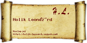 Holik Leonárd névjegykártya